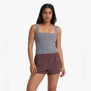 Vuori Elevation Square Neck Tank Top Small Heather Gray